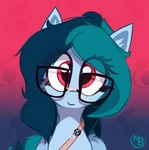 eyelashes eyewear female feral front_view glasses hair looking_at_viewer smile solo nevobaster hasbro my_little_pony delta_vee fan_character equid mammal 2021 digital_media_(artwork)