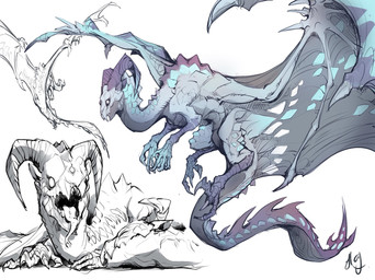 2_horns 3_eyes 4_fingers ambiguous_gender blue_body blue_membrane blue_scales blue_tail claws countershade_face countershade_neck countershade_scales countershade_tail countershade_torso countershading dorsal_ridge duo fangs feral finger_claws fingers flesh_fang flying folded_wings forked_tongue front_view grey_body grey_countershading grey_membrane grey_scales grey_wings head_horn horn lying membrane_(anatomy) membranous_wings mouth_closed multi_eye multiple_angles multiple_poses open_mouth pose purple_body purple_horn purple_scales purple_tail rear_view reverse_countershading scales side_view simple_eyes sleeping solo_focus spread_wings tail tapering_tongue teeth toe_claws tongue tongue_out white_eyes white_membrane wing_claws wings chiayeeee mythology dragon mythological_creature mythological_scalie scalie 2018 digital_drawing_(artwork) digital_media_(artwork) full-length_portrait hi_res portrait signature