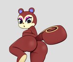 anthro brown_body butt eyelashes female grey_background looking_down nude open_mouth simple_background solo nebssik animal_crossing nintendo pecan_(animal_crossing) mammal rodent sciurid tree_squirrel 2021