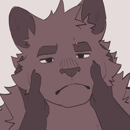 anthro black_body black_eyes black_fur duo eyebrow_scar eyebrows eyes_closed facial_scar frown fur male petting scar solo_focus hemuchang felid mammal pantherine 1:1 2023 animated hi_res no_sound short_playtime video