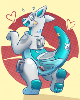 anthro blue_body bodily_fluids cum genital_fluids handles_on_back handles_on_thighs heart_eyes heart_symbol inflatable looking_at_viewer looking_back looking_back_at_viewer male pool_toy smile smiling_at_viewer solo stickers_on_body tail_anus text translucent translucent_body white_body alsif_santoso bondi_(braeburned) animate_inanimate hybrid kangaroo living_inflatable macropod mammal marsupial 2023 digital_drawing_(artwork) digital_media_(artwork) english_description english_text hi_res