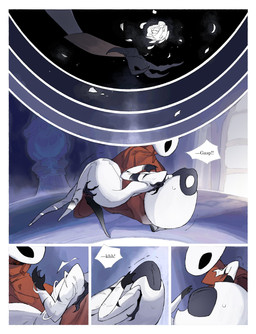 anthro biped black_body black_eyes bodily_fluids carrying_another cloak clothing detailed_background disembodied_hand duo empty_eyes eyes_closed female female_anthro female_humanoid flower gash holding_another mostly_offscreen_character mouthless onomatopoeia orb plant red_cloak red_clothing rose_(flower) silk sound_effects speech_bubble sweat sweatdrop text waking_up white_body white_eyes white_flower white_rose wide_eyed wounded darkdog hollow_knight:_silksong hollow_knight_(franchise) team_cherry grand_mother_silk hornet_(hollow_knight) lace_(hollow_knight:_silksong) arthropod humanoid 2025 absurd_res comic digital_drawing_(artwork) digital_media_(artwork) english_text hi_res