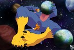 anthro destruction erection genitals group hand_on_planet macro male micro penis planet planet_destruction planet_dwarfing planet_penetrated space terra_macro trio worship giantboonehusky_(artist) nintendo star_fox falco_lombardi fox_mccloud wolf_o'donnell avian canid canine canis fox mammal wolf hi_res