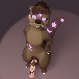 animal_genitalia animal_penis anthro big_penis brown_body brown_fur equine_genitalia equine_penis fur genitals glowing glowing_eyes glowing_genitalia glowing_penis hands_on_hips high-angle_view looking_at_viewer male markings mottled mottled_genitalia mottled_penis penis simple_background solo star_(marking) greysonn_silver_(artist) d.otter greysonn_silver mammal mustelid otter 1:1 hi_res
