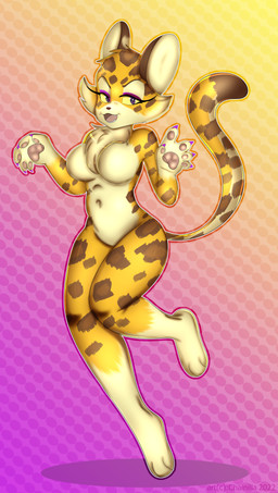 anthro breasts claws countershading featureless_breasts female solo wide_hips chainilla kirby_(series) kirby_and_the_forgotten_land nintendo clawroline kirby felid leopard mammal pantherine absurd_res hi_res