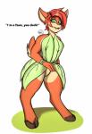2018 absurd_res activision anthro arm_wraps clothed clothing deer digital_media_(artwork) elora faun_(spyro) female fur hair hi_res hooves humanoid_hands leaf_clothing leaf_dress looking_at_viewer mammal open_mouth simple_background solo spyro_reignited_trilogy spyro_the_dragon tail wraps zylothefusky