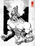 biceps clothed clothing explosion fingerless_gloves for_a_head gloves handwear male mask muscular muscular_male open_mouth pecs roaring solo teeth topless nelsondaniel tekken king_(tekken) animal_head animal_humanoid felid humanoid jaguar leopard mammal pantherine 2009 black_and_white monochrome