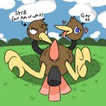 1:1 2_heads anal anal_penetration animal_genitalia avian beak bird black_penis bodily_fluids brown_body cloud disembodied_penis doduo erection feathers feet feral generation_1_pokemon genital_slit genitals grass heart_symbol hi_res hydra_problems looking_at_viewer lying male male/male multi_head nintendo on_back otterjunk outside penetration penile penile_penetration penis penis_in_ass plant pokemon pokemon_(species) roxanne_(otterjunk) sky solo_focus stated_heterosexuality stated_homosexuality stated_sexuality sweat tail tail_feathers talons tapering_penis text toes tongue tongue_out yellow_beak