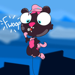 3_fingers 3_toes air_inflation anthro arm_tuft blue_eyes blurred_background brown_body casual_nudity clothing countershade_torso countershading elbow_tuft featureless_chest featureless_crotch feet female fingers floating gloves_(marking) hair hat head_inflation headgear headwear heart_(marking) huge_head inflation leg_markings markings no_eyebrows no_eyelashes nude_anthro outside pink_body pink_clothing pink_countershading pink_hair pink_hat pink_headwear pink_nose pink_tail socks_(marking) solo tail text toes tuft white_text squeakyruby tuft_(tuft) mammal rodent 2022 digital_media_(artwork) hi_res