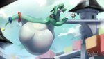 anthro belly big_belly blue_sky group huge_belly oral_vore outside overweight sky vore aymbord fantastic_frontier mythology roblox dragon mythological_creature mythological_scalie scalie 2021 absurd_res hi_res