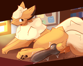 animal_genitalia animal_penis anus backsack ball_tuft balls bars big_penis blush blush_lines brown_penis butt canine_genitalia canine_penis casual_erection casual_exposure casual_nudity cheek_tuft chest_fur chest_tuft ears_back erection facial_tuft feral fluffy fluffy_ears fluffy_tail fur genital_focus genitals glistening glistening_genitalia glistening_penis inside knot knotted_penis looking_back lying male neck_tuft nude on_side orange_body orange_fur pawpads paws penis perineum pivoted_ears presenting presenting_hindquarters small_but_hung solo solo_focus tail tail_tuft tan_body tan_fur throbbing throbbing_penis tongue tongue_out tuft twitching window letacosalad game_freak nintendo pokemon eeveelution flareon generation_1_pokemon pokemon_(species) hi_res shaded