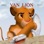 brown_eyes cigarette eyebrows feathered_wings feathers feral holding_cigarette holding_object male parody raised_inner_eyebrows simple_background solo text wings yellow_sclera young young_feral young_male alpha_rain 1984_(van_halen_album) disney the_lion_king van_halen simba_(the_lion_king) felid lion mammal pantherine 1:1 2016 absurd_res album_cover artist_name cover dated hi_res