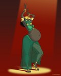 anthro belly belly_dancer big_belly bra bracelet claws clothing fangs female footwear harem harem_outfit headgear headwear high_heels jewelry looking_at_viewer navel pose pregnant pregnant_anthro pregnant_female raised_arms raised_foot shadow shoes smile smiling_at_viewer solo standing teeth toe_claws translucent translucent_clothing underwear convexpert disney disney's_aladdin mirage_(disney) domestic_cat felid feline felis mammal 2022 4:5 hi_res