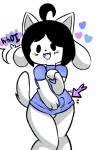 anthro balls black_nose femboy fur genitals grey_hair hair intersex male penis solo koshimoto undertale undertale_(series) bob_(undertale) temmie_(undertale) canid canine canis domestic_cat domestic_dog felid feline felis mammal tem hi_res