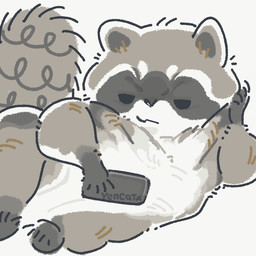 black_eyes black_nose chibi dot_eyes feral grey_body simple_background simple_eyes solo white_body yencatx mammal procyonid raccoon 1:1 2022