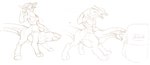 2_heads beak body_takeover breasts clothing female food growth hooves horn multi_head paws solo torn_clothing transformation transformation_sequence uglyshadow avian chimera equid equine humanoid mammal reptile scalie taur monochrome sequence sketch