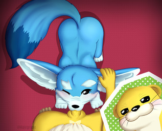 4_fingers 4_toes 5_fingers all_fours anthro anthro_on_feral anthro_penetrating anthro_penetrating_feral balls bestiality black_eyes black_nose blue_body blue_fur blush bodily_fluids cutaway dipstick_tail dotted_background duo ear_grab eyebrows feet fellatio feral feral_penetrated fingers fur genital_fluids genitals interspecies male male/male male_penetrated male_penetrating male_penetrating_male markings motion_lines multicolored_tail one_eye_closed oral pattern_background penetration penile penis sex simple_background tail tail_markings thick_eyebrows toes whiskers white_body white_fur yellow_balls yellow_body yellow_fur yellow_penis apinkgrape cute_high_earth_defense_club_happy_kiss! cute_high_earth_defense_club_love! furanui_(character) karls_(character) canid canine fennec_fox fox mammal mustelid otter true_fox 2020 hi_res brother_(lore) brothers_(lore) incest_(lore) sibling_(lore)