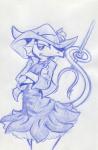 anthro bottomwear clothed clothing crossed_arms dress hat headgear headwear simple_background skirt smile solo tail tail_coil tail_under_skirt tuning_fork white_background king-cheetah no_evil calamity_(chalchiotlique) helmeted_lizard lizard reptile scalie greyscale monochrome sketch