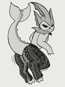 :3 ambiguous_gender barefoot big_butt big_tail biped bipedal_feral black_eyes bottomwear butt butt_focus claws clothed clothing feet feral fin fish_tail flare_pants grey_background head_fin looking_at_viewer looking_back looking_back_at_viewer narrowed_eyes neck_fin pants pants_only pokemorph presenting presenting_hindquarters raised_tail rear_view simple_background smile smirk solo standing tail thick_thighs topless tonisk forbidden_pants nintendo pokemon aquatic eeveelution generation_1_pokemon pokemon_(species) vaporeon 2025 3:4 digital_drawing_(artwork) digital_media_(artwork) full-length_portrait greyscale monochrome portrait signature