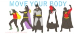 bat_symbol dancing female group male red_hood simple_background text white_background unknown_artist batman_(series) copyright_request dc_comics batgirl batman red_robin_(dc) robin_(dc) human mammal 2d_animation animated english_text frame_by_frame low_res short_playtime