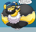 anthro apron big_breasts big_butt breasts butt clothing female fur huge_butt huge_thighs hyper hyper_butt hyper_thighs maid_uniform solo thick_thighs uniform yellow_body yellow_fur user3345 animal_crossing nintendo ankha_(animal_crossing) felid feline felis mammal absurd_res hi_res