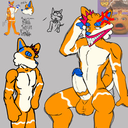 angry anthro balls big_penis blue_eyes genital_focus genitals kerchief male orange_balls orange_body penis penis_focus pool_toy shy sitting solo striped_genitalia striped_penis stripes white_body white_penis shrederr_8 halley_labs lapfox_trax bandetto canid canine canis domestic_dog living_pool_toy mammal shiba_inu spitz 1:1 flat_colors sketch