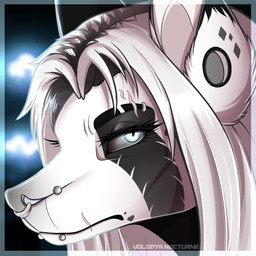 ear_piercing eyebrow_piercing eyebrow_ring facial_piercing female flesh_tunnel fur furgonomic_piercing furgonomics gauged_ear grey_eyes hair hole_in_ear lip_piercing long_hair long_muzzle muzzle_piercing nose_piercing nose_ring piercing ring_piercing scar septum_piercing septum_ring snakebite_piercing solo white_body white_fur white_hair volodyanocturne canid canine canis domestic_dog mammal 1:1 hi_res