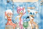 anthro blue_eyes breasts female green_eyes group looking_at_viewer nipples nude pink_body purple_eyes shower tail raianonzika sega sonic_chronicles:_the_dark_brotherhood sonic_the_hedgehog_(series) amy_rose rouge_the_bat shade_the_echidna bat echidna eulipotyphlan hedgehog mammal monotreme