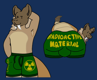 anthro armpit_hair balls_outline body_hair boxers_(clothing) boxers_only bulge butt butt_focus clothed clothing detailed_bulge erection erection_under_bottomwear erection_under_boxers erection_under_clothing genital_outline hazard_symbol male radiation_symbol simple_background solo symbol text text_on_butt text_on_clothing topless transparent_background underwear underwear_only nogginnoodle fallout microsoft nights_(nogginnoodle) canid canine canis coyote hybrid mammal night_stalker_(fallout) pit_viper rattlesnake reptile scalie snake viper 2025 alpha_channel digital_drawing_(artwork) digital_media_(artwork) multiple_scenes