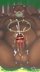anthro anus balls belly black_nose blush bodily_fluids brown_body censored_genitalia censored_penis cum disembodied_hand duo ejaculation erection genital_fluids genitals handjob humanoid_genitalia humanoid_penis male moobs overweight overweight_male penile penis sex solo_focus toba2110 nintendo pokemon generation_2_pokemon pokemon_(species) ursaring 2020 censored digital_media_(artwork) hi_res