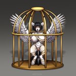 anthro bdsm big_breasts bird_cage birdcage blindfold bodily_fluids bondage bound breasts feathered_wings feathers female hands_behind_back huge_breasts one-bar_prison open_mouth penetration runescript sensory_deprivation solo vaginal vaginal_penetration wings arrteen hasbro my_little_pony mythology spicy_stir equid equine horse mammal mythological_creature mythological_equine pegasus pony 1:1 hi_res