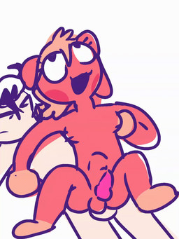 abdominal_bulge ambiguous_gender anthro dalmata duo fur male male/male pink_body pink_fur shorter_than_10_seconds 90_percent_studios purrfect_apawcalypse olive_higgins patches_ito canid canine canis domestic_dog mammal 3:4 animated hi_res loop nonbinary_(lore)