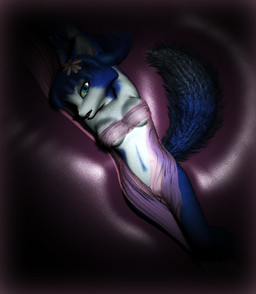 anthro black_nose blue_body blue_eyes blue_fur blue_hair breasts fangs female flower fur hair looking_at_viewer markings open_mouth plant solo teeth white_body white_fur white_markings unknown_artist charleyfox_(modeler) nintendo star_fox krystal_(charleyfox) krystal_(star_fox) canid canine fox mammal 3d_(artwork) digital_media_(artwork) source_request