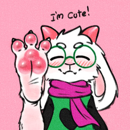 3_toes :3 anthro blush feet foot_fetish foot_focus male pawpads paws solo toes piritas_(artist) deltarune undertale undertale_(series) ralsei bovid caprine goat mammal low_res