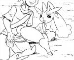 2016 anthro anus balls black_and_white blush bodily_fluids bottomless breasts butt clothed clothing darkyamatoman duo erection female female_penetrated fur generation_4_pokemon genital_fluids genitals human human_on_anthro interspecies lagomorph lopunny lying male male/female male_penetrating male_penetrating_female mammal monochrome nintendo nipples nude open_mouth penetration penile penile_penetration penis penis_in_pussy pokemon pokemon_(species) pokephilia pussy sex smile thick_thighs vaginal vaginal_fluids vaginal_penetration wide_hips