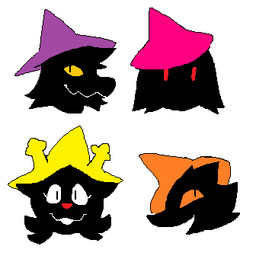 ambiguous_gender anthro antlers beak buckteeth clothing fangs female hair hat headgear headwear horn looking_at_viewer open_beak open_mouth orange_sclera red_eyes simple_background solo teeth yellow_sclera nonbatnary deltarune undertale_(series) berdly kris_dreemurr noelle_holiday susie_(deltarune) avian bird cervine deer human mammal scalie 2026 low_res male_(lore) nonbinary_(lore)