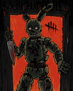5_fingers anthro arms_bent black_nose blood blood_on_knife blood_on_object blood_on_weapon bodily_fluids doorway fingers green_body holding_knife holding_melee_weapon holding_object holding_weapon knife lava lidded_eyes light logo long_ears machine male male_anthro melee_weapon no_eyebrows pupils right-handed solo teeth torn_ear weapon white_pupils wire yellow_eyes spookyshape dead_by_daylight five_nights_at_freddy's five_nights_at_freddy's_3 scottgames springtrap_(fnaf) animatronic hybrid lagomorph leporid mammal rabbit robot 2025 colored crossover digital_media_(artwork) hi_res lighting portrait shaded three-quarter_portrait