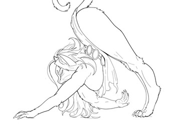 anthro athletic athletic_female bottomwear breasts claws clothing digitigrade female hanging_breasts loincloth long_legs solo stretching thick_thighs limas bleach_(series) cheetah_(dc) yoruichi_shihoin cheetah felid feline mammal monochrome