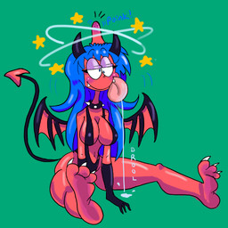 breasts cartoon_physics circling_stars dazed dizzy female head_bump nude seeing_stars solo toony megamallet demon humanoid 1:1 2019 digital_drawing_(artwork) digital_media_(artwork) hi_res