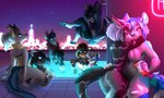 anthro beverage breast_squish breasts breasts_frottage city cityscape clothed clothed/nude clothing diving eye_patch eyewear female female/female group holidays male male/female neon_sign nude pool pool_party sign squish water alicefrainer halloween mythology nintendo pokemon bat canid canine dragon eeveelution felid feline generation_1_pokemon mammal mythological_creature mythological_scalie pokemon_(species) reptile scalie vaporeon hi_res