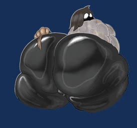 anthro balls belly big_belly big_butt big_penis butt genitals huge_butt huge_thighs male male/male micropenis moobs overweight overweight_male penis small_balls small_penis thick_thighs diamondtears hollow_knight:_silksong hollow_knight_(franchise) team_cherry lugoli_(hollow_knight:_silksong) arthropod insect larva alpha_channel hi_res