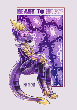 abstract_background anthro bdsm bondage bondage_gear bound claws digitigrade drone dronification glistening glistening_body glistening_latex gold_body harness latex latex_body machine male purple_body purple_eyes purple_harness purple_text segmented_arms segmented_body segmented_tail sitting snout solo spade_tail spiral spiral_eyes spiral_pupils tail text visor yellow_claws mintychipart nintendo pokemon rubbermon animatronic generation_7_pokemon hakamo-o latex_creature pokemon_(species) robot 2025 absurd_res digital_drawing_(artwork) digital_media_(artwork) english_text full-length_portrait hi_res krita_(artwork) portrait shaded