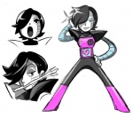 black_hair glistening hair hair_over_eye hand_on_hip heart_symbol machine male not_furry one_eye_obstructed open_mouth smile solo standing stick cubewatermelon undertale undertale_(series) mettaton mettaton_ex android humanoid robot robot_humanoid 2015