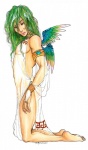 5_toes bare_shoulders barefoot biped blue_wings bracelet breasts clothed clothing digit_ring eyebrows eyes_closed feathered_wings feathers feet female finger_ring green_eyebrows green_hair green_wings hair humanoid_face humanoid_feet humanoid_hands humanoid_nose jewelry kneeling light_body light_face light_feet light_hands light_lips light_nose light_skin lips long_hair looking_down messy_hair monotone_face multicolored_body multicolored_skin multicolored_wings not_furry orange_body orange_face orange_nose pink_lips plantigrade ring ring_(jewelry) side_view simple_background slanted_eyebrows small_breasts soles solo tan_body tan_face tan_feet tan_hands tan_skin toes translucent translucent_clothing two_tone_body two_tone_skin wavy_hair white_background white_wings wings year yellow_wings littledoll angel angel_humanoid humanoid winged_humanoid 2007 dated hi_res signature