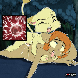 anthro bodily_fluids breast_grab breast_squeeze breasts brown_body brown_fur cum duo eyes_closed female flat_chested fluffy fluffy_tail from_behind_position fur genital_fluids genitals hand_on_breast impregnation impregnation_view male male/female nipples nude nude_anthro nude_female nude_male outside_sex ovum penis pink_nipples pink_nose plant prone_bone_position saliva sex speed_bump_position squeezing tail tail_tuft thin_tail tongue tongue_out tree tuft vein veiny_penis yellow_body yellow_fur yellow_sclera young young_anthro young_female young_male young_on_young zcomic neopets armin_(neopets) gilly_(neopets) bori_(neopets) neopet_(species) usul_(neopets) 1:1 alternate_version_at_source hi_res