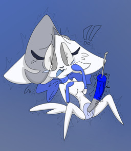 accessory anthro armwear big_penis blue_bow blue_clothing blue_gloves blue_handwear bodily_fluids body_hair breasts cheek_tuft chest_hair chest_tuft clothing ears_down elbow_gloves eyebrow_through_hair eyebrows eyelashes facial_tuft featureless_breasts fur furgonomics genital_fluids genitals gloves grey_eyes grey_hair grey_nose gynomorph hair hair_over_eye handwear herm huge_penis intersex lying neck_bow neckwear on_back on_ground penetration penis pivoted_ears pointy_feet shaking shivering shocked solo sounding_rod spread_legs spreading submissive submissive_gynomorph submissive_intersex tears tears_of_pleasure throbbing throbbing_penis translucent translucent_hair tuft urethral urethral_penetration vaginal_fluids vulva white_body white_fur toddjackjuster whitney_melodisk domestic_cat felid feline felis mammal absurd_res hi_res