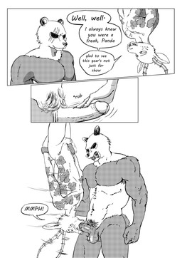 anthro anthro_on_anthro anthro_penetrated anthro_penetrating anthro_penetrating_anthro armpit_hair balls black_sclera body_hair bound dialogue duo erection fellatio foreskin genitals hand_on_penis horn humanoid_genitalia humanoid_penis male male/male male_penetrated male_penetrating male_penetrating_male motion_lines muscular muscular_anthro muscular_male nude oral partially_retracted_foreskin penetration penile penis pubes scar sex simple_background snarling standing standing_sex suspension tattoo text upside_down upside_down_fellatio white_background ffog beastars gouhin_(beastars) melon_(beastars) antelope bear bovid felid gazelle giant_panda hybrid leopard mammal pantherine 2020 absurd_res comic english_text greyscale hi_res monochrome