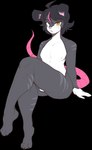 anthro crossed_legs exposed_chest femboy heterochromia male rat_tail seductive solo tail corromon nico_(labrattt) mammal murid murine rat rodent alpha_channel hi_res