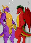 absurd_res activision american_dragon:_jake_long anthro balls big_penis biped bodily_fluids claws comparing comparing_penis cum cum_on_chest cum_on_face cum_on_penis cumshot digitigrade disney dragon duo ejaculation erection european_mythology foreskin frottage genital_fluids genitals glans hand_on_hip hi_res horn humanoid_genitalia humanoid_penis jake_long male male/male masturbation membrane_(anatomy) membranous_wings mythological_creature mythological_scalie mythology nude orgasm penile penile_masturbation penis penis_size_difference pink_glans purple_body purple_eyes purple_scales raccoondouglas scales scalie sex simple_background smile spyro spyro_the_dragon standing tail western_dragon wings yellow_balls yellow_body yellow_penis yellow_scales