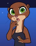 angry anthro brown_body brown_fur countershade_fur countershading digit_ring engagement_ring female fur green_eyes jewelry looking_at_viewer shocked solo tan_body tan_fur siroc disney zootopia mrs._otterton lontra mammal mustelid north_american_river_otter otter river_otter 2021